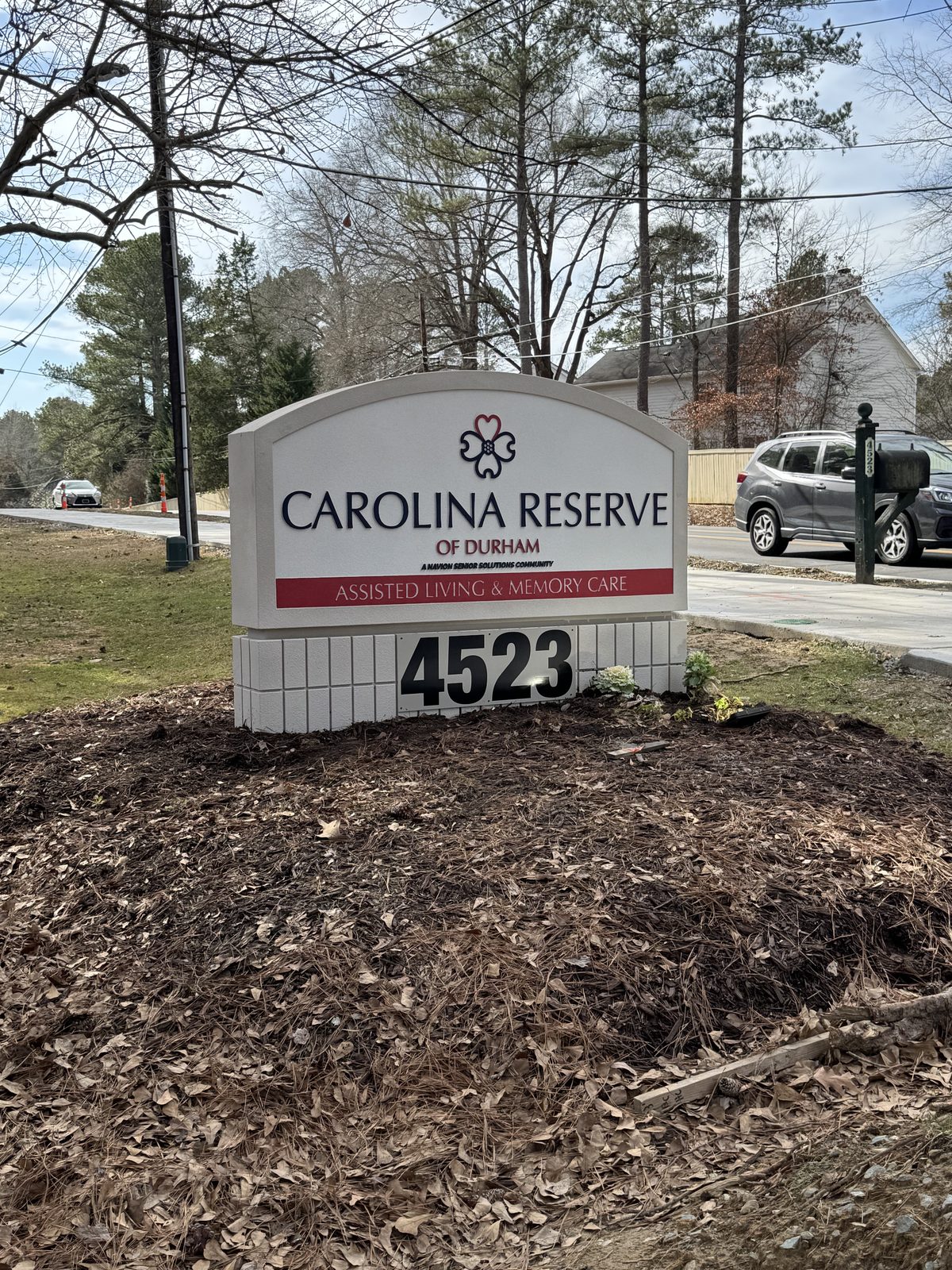 Carolina Reserve address monument sign