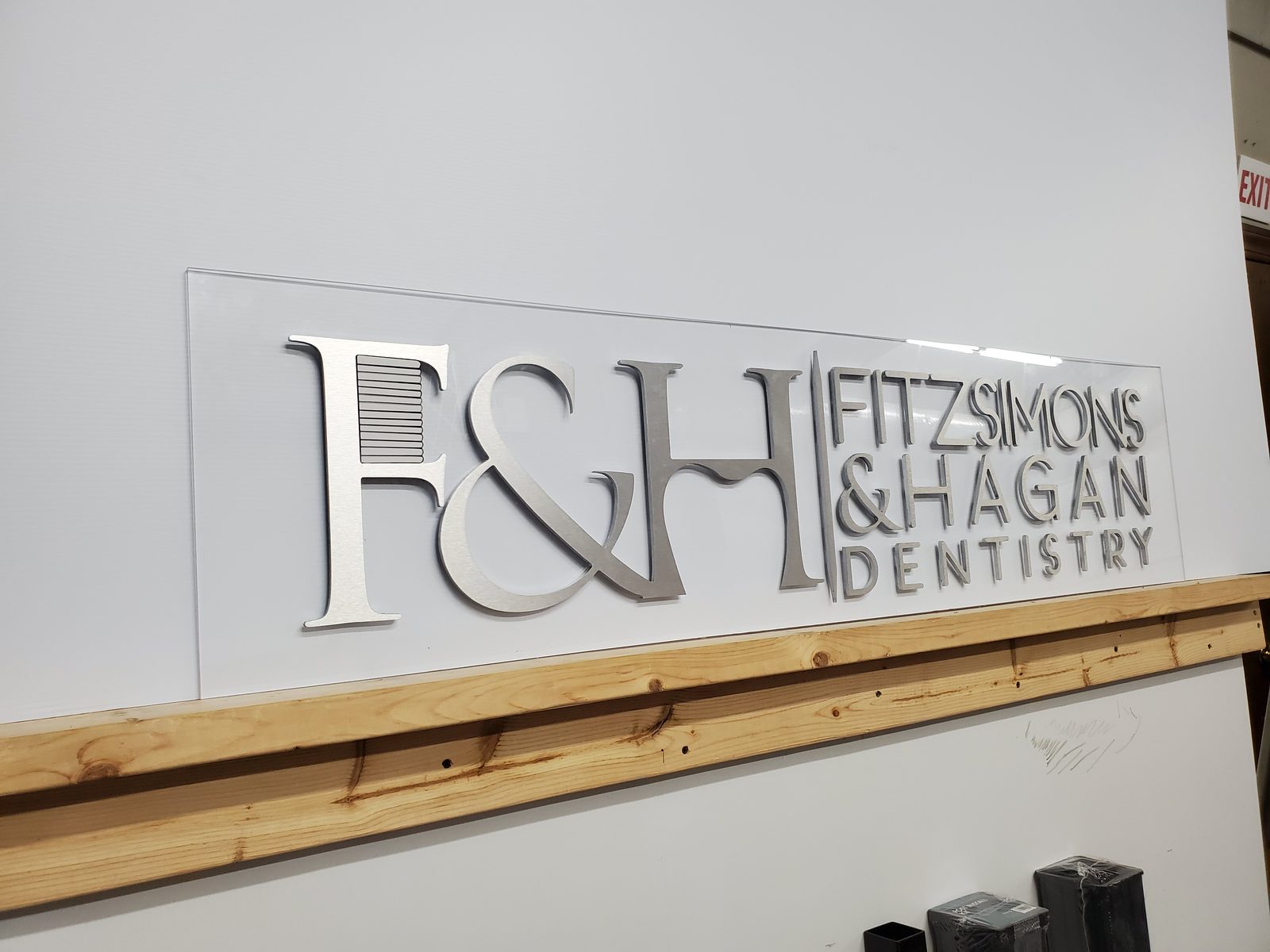 Fitzsimons and Hagan Dentistry dimensional wall letters