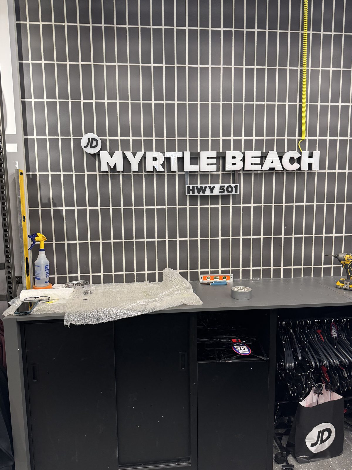 JD Sports Myrtle Beach interior dimensional letters